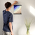 Enhanced Matte Paper Poster With Hanger 015. Black Frame, 11in x 14in (27.94cm x 35.56cm), Front View. Picture shows drawing of a beach as if looking from the sky. The top left corner shows dark blue and a whale swimming, with two lighters shades of blue blending into five shades or brown moving toward the lower right corner. Great Gift for Family, Friends, Coworkers, Self, and Others.