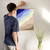 Enhanced Matte Paper Poster With Hanger 015. Oak Frame 18in x 24in (45.72cm x 60.96cm), Front View. Picture shows drawing of a beach as if looking from the sky. The top left corner shows dark blue and a whale swimming, with two lighters shades of blue blending into five shades or brown moving toward the lower right corner. Great Gift for Family, Friends, Coworkers, Self, and Others.