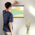 Enhanced Matte Paper Poster With Hanger 016. Black Frame, 18in x 18in (45.72cm x 45.72cm), Front View. Picture shows boho style drawing representing a sunset over hill-like shapes of green, blue, and orange. Great Gift for Family, Friends, Coworkers, Self, and Others.