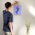 Enhanced Matte Paper Poster With Hanger 019. Oak Frame 12in x 16in (30.48cm x 40.64cm), Front View. Picture shows boho design art drawing of peacock style birds with colorful abstract feathers earrings. Great Gift for Family, Friends, Coworkers, Self, and Others.
