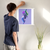 Enhanced Matte Paper Poster With Hanger 019. White Frame 18in x 18in (45.72cm x 45.72cm), Front View. Picture shows boho design art drawing of peacock style birds with colorful abstract feathers earrings. Great Gift for Family, Friends, Coworkers, Self, and Others.