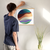 Enhanced Matte Paper Poster With Hanger 020. Oak Frame 18in x 18in (45.72cm x 45.72cm), Front View. Picture shows boho design art drawing of circles, mountains, waves, scenery. Great Gift for Family, Friends, Coworkers, Self, and Others.