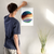 Enhanced Matte Paper Poster With Hanger 020. White Frame 12in x 18in (30.48cm x 45.72cm), Front View. Picture shows boho design art drawing of circles, mountains, waves, scenery. Great Gift for Family, Friends, Coworkers, Self, and Others.