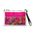 Crossbody Bag 010, Unisex All-Over Print. Black and White variations. Size 11″ × 8″ × 1.5″ (27.9 cm × 20.3 cm × 3.8 cm). Strap Drop Length: 14″to 27″ (35.56 cm to 68.58 cm). Design on Front and Back. Picture shows abstract splotches and variations of pinks, greens, blues, yellows, and red inside a yellow thin lined frame. Very stylish gift for Family, Friends, Coworkers, Self, and Others.