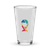 Shaker-Pint-Glass-16 ounces (473 milliliters) with custom image - Whales Sounding Logo.
