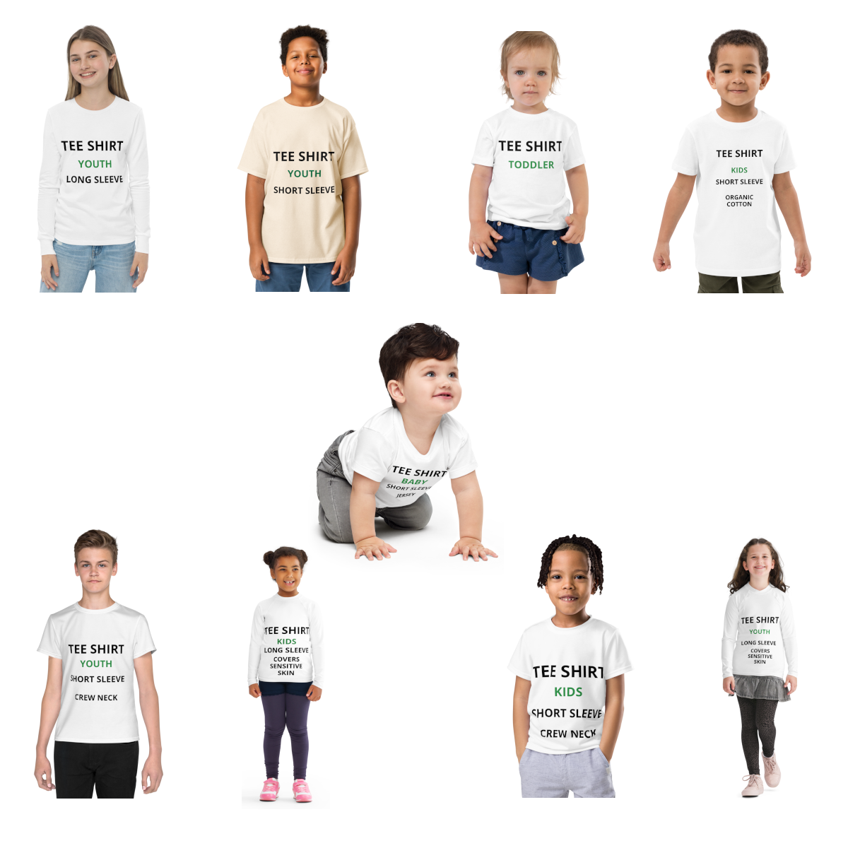 View Kids and Youth Tee-Shirt Options
