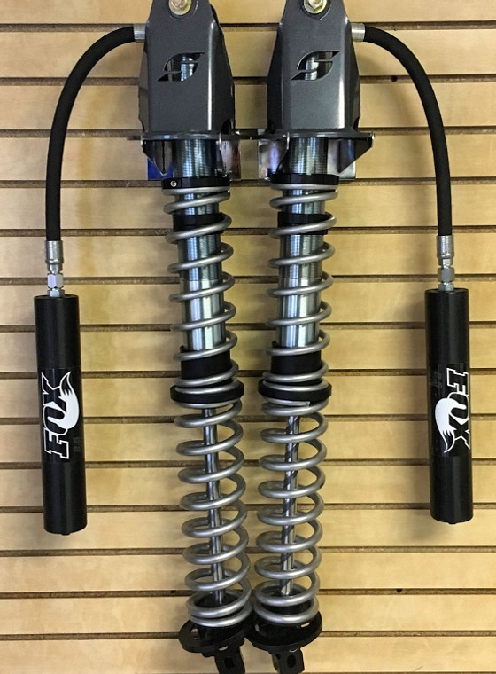 Fox 2.5 Performance Series Coilovers with Eibach dual rate springs, Synergy towers and DOR lower mounts for a bolt-in install