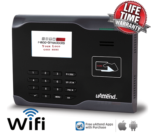 uAttend CB6500 Web Time Clock with Finger Printer Reader. Plug and Play, View Last Punch, View Total Hours Worked, Leave Request, Department Transfer, Lock out restrictions, Lunch lock-out restrictions, and more.  