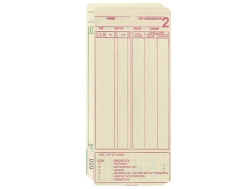 Amano 000-099 Computerized Time Cards - 2,000 cards | 1-800