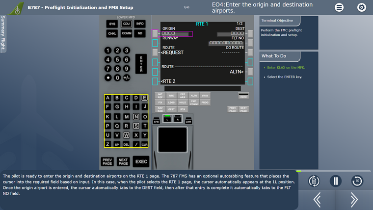 B787 FMS Skills Trainer