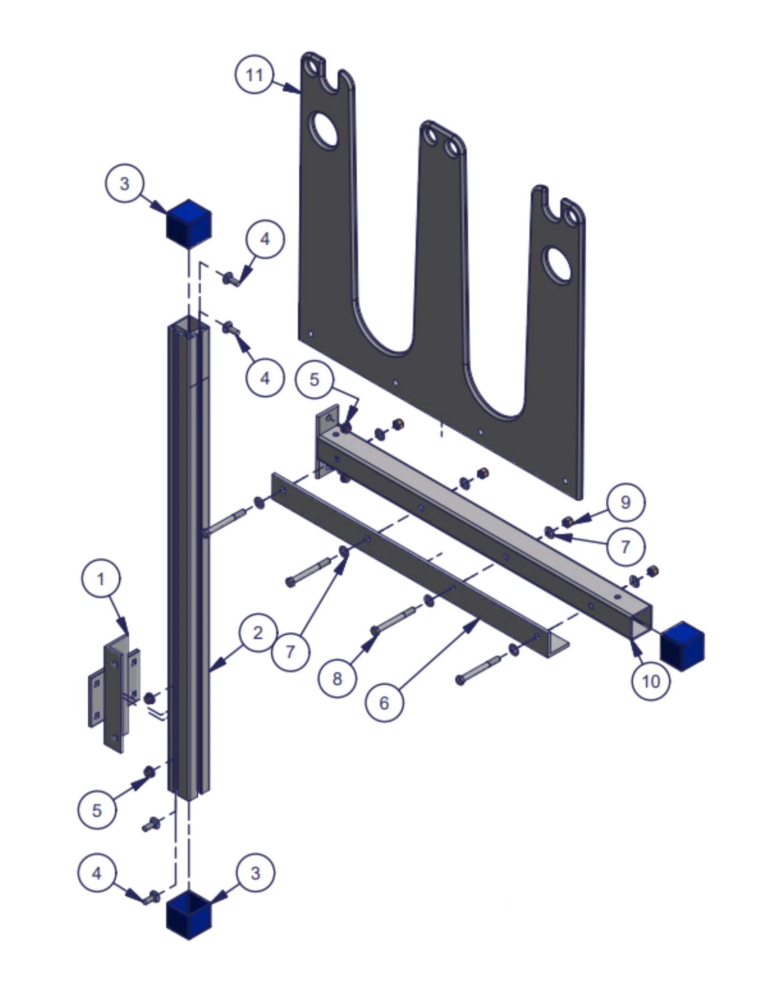 Dual Stand-Up Paddleboard Rack replacement-parts diagram