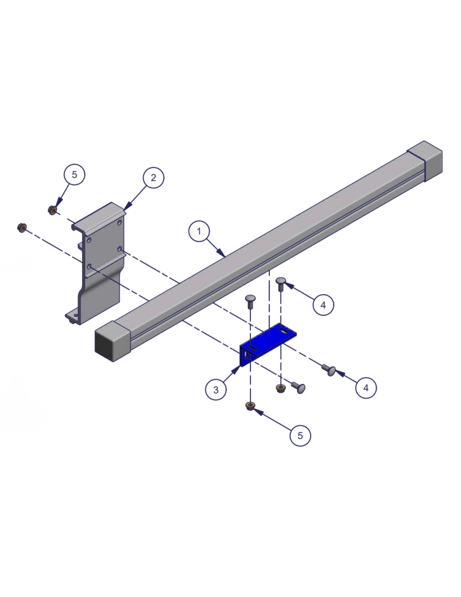 Horizontal Adapter for Vertical Dock Bumper replacement-parts diagram