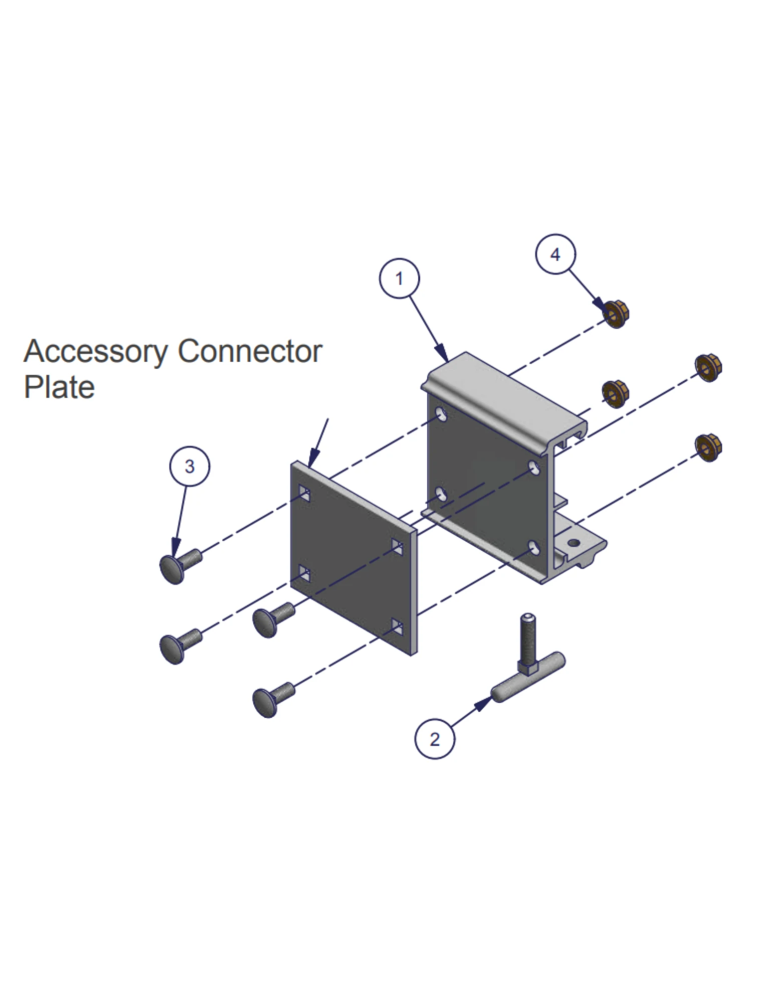 Infinity RS4 and RS7 Accessory Dock Bracket replacement-parts diagram