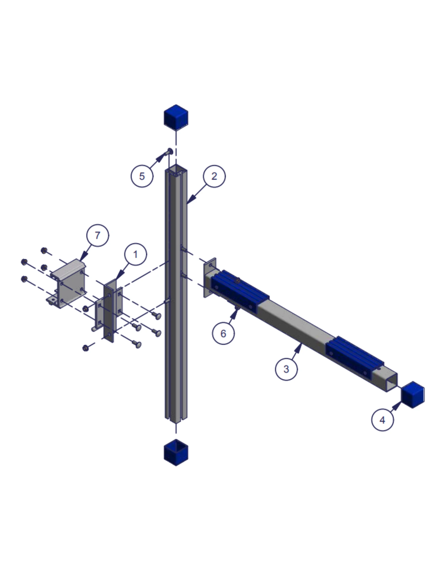 Paddleboard and kayak rack replacement-parts diagram