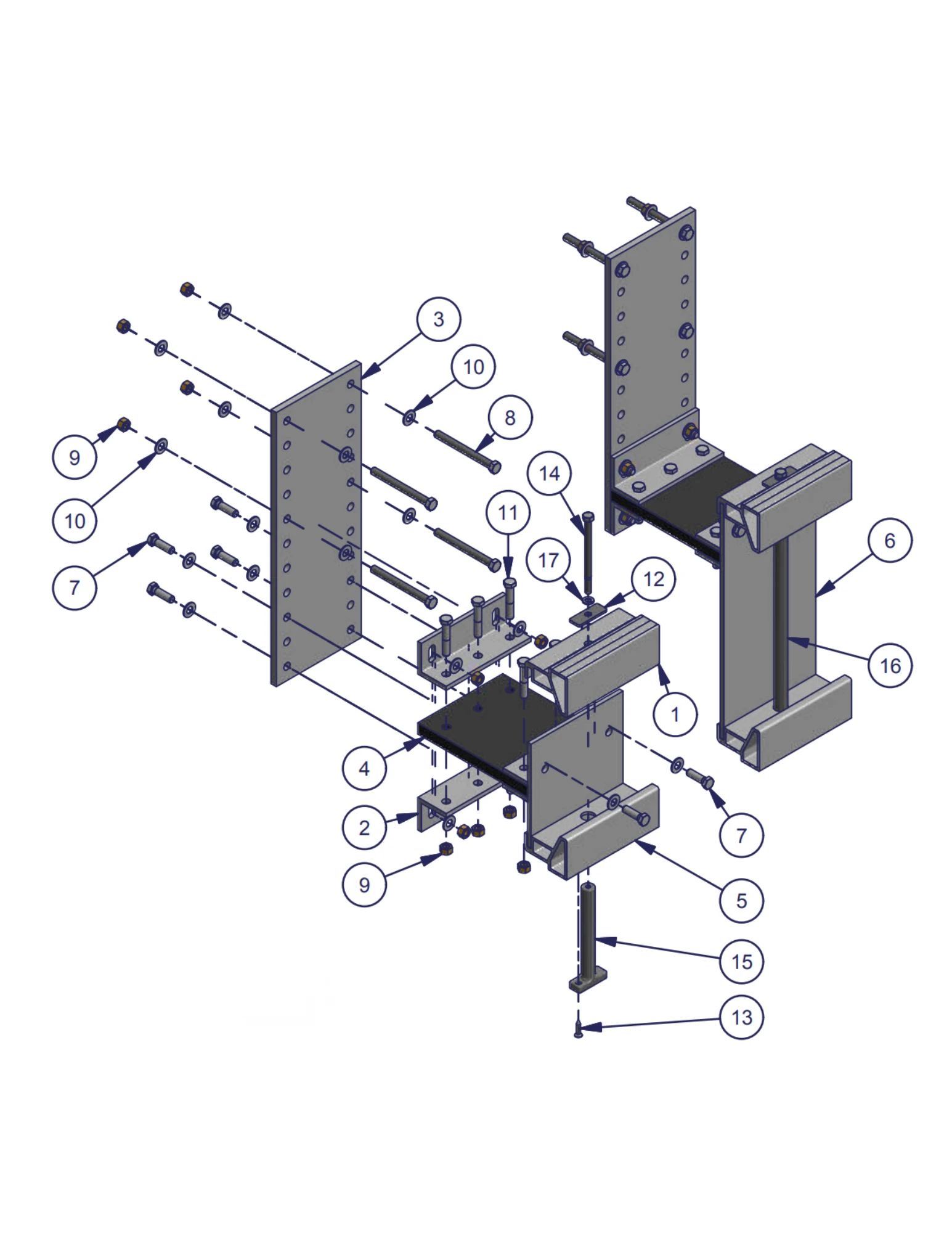 Parallel Mount ShorePort Flexi-Hinge replacement-parts diagram