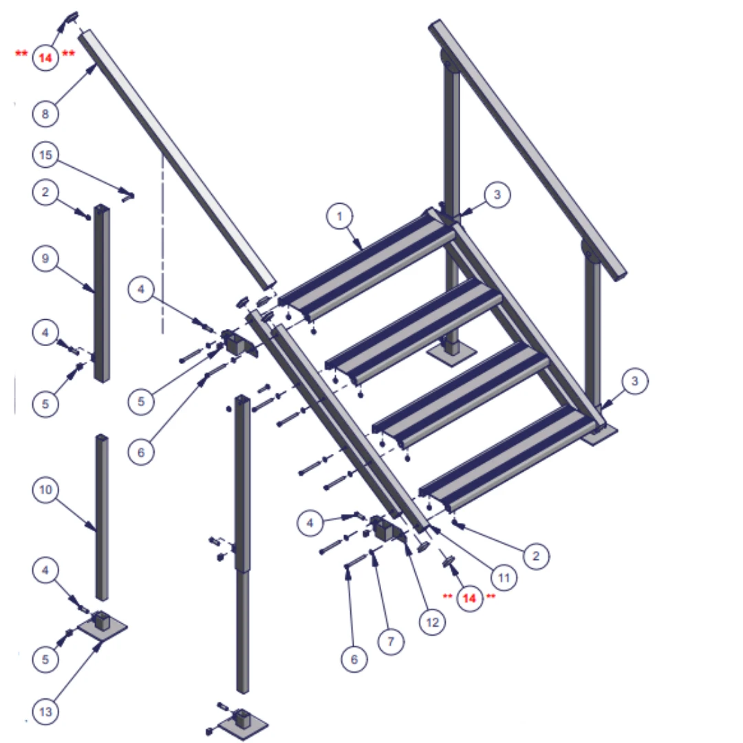 ShoreMaster QUICK Steps replacement parts reference diagram