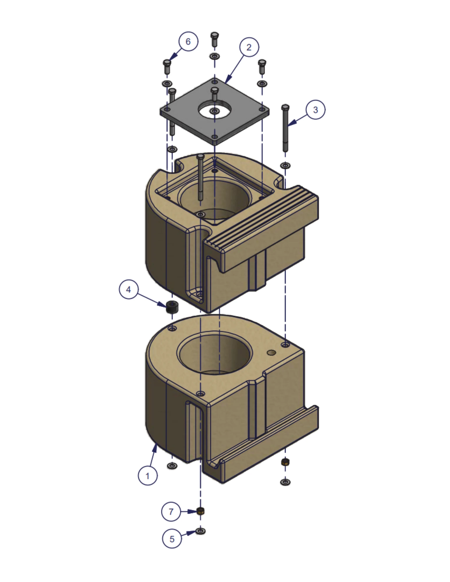 PolyDock Pipe Bracket Light Duty replacement-parts diagram