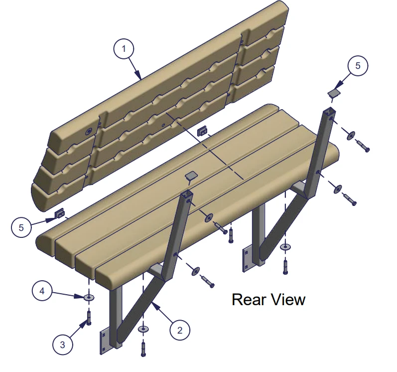 Off-Deck Lake View Bench replacement parts diagram