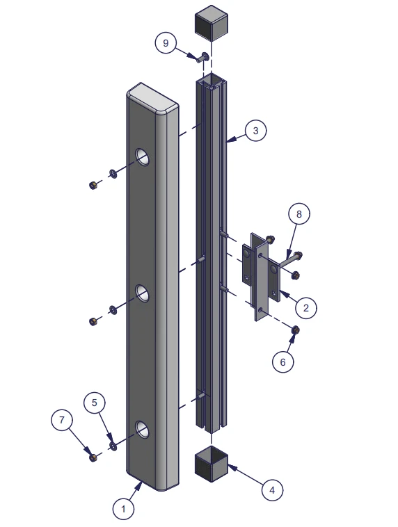 ShoreMaster Vertical Dock Bumper replacement parts diagram