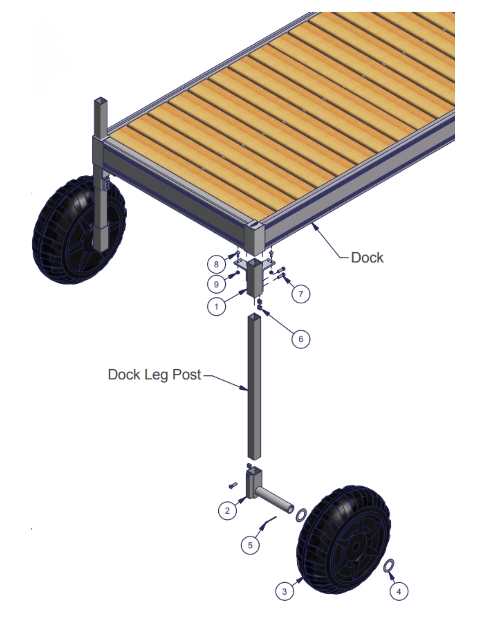 Shore End Wheel Kit replacement-parts diagram