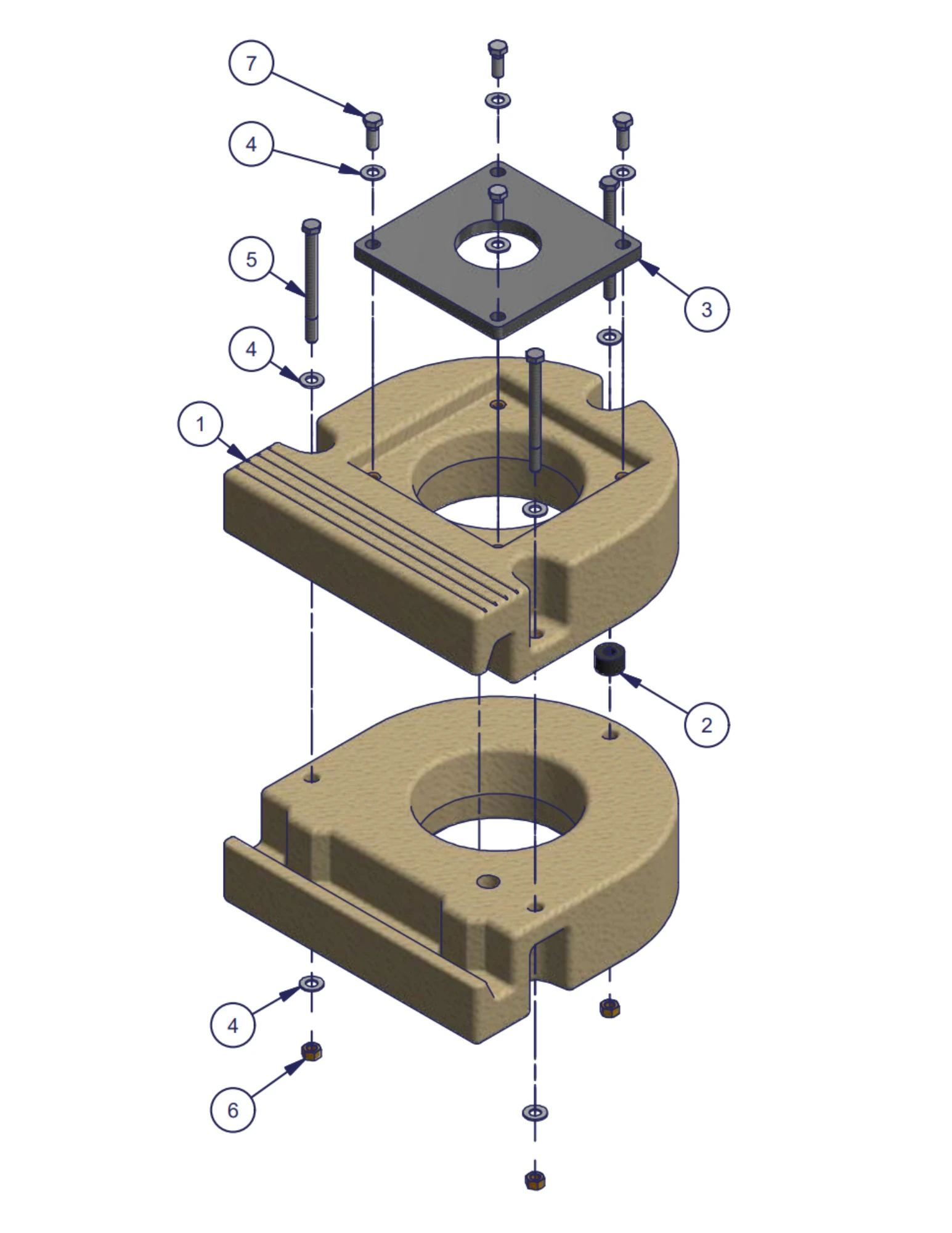 ShorePort Rear Pipe Bracket replacement-parts diagram