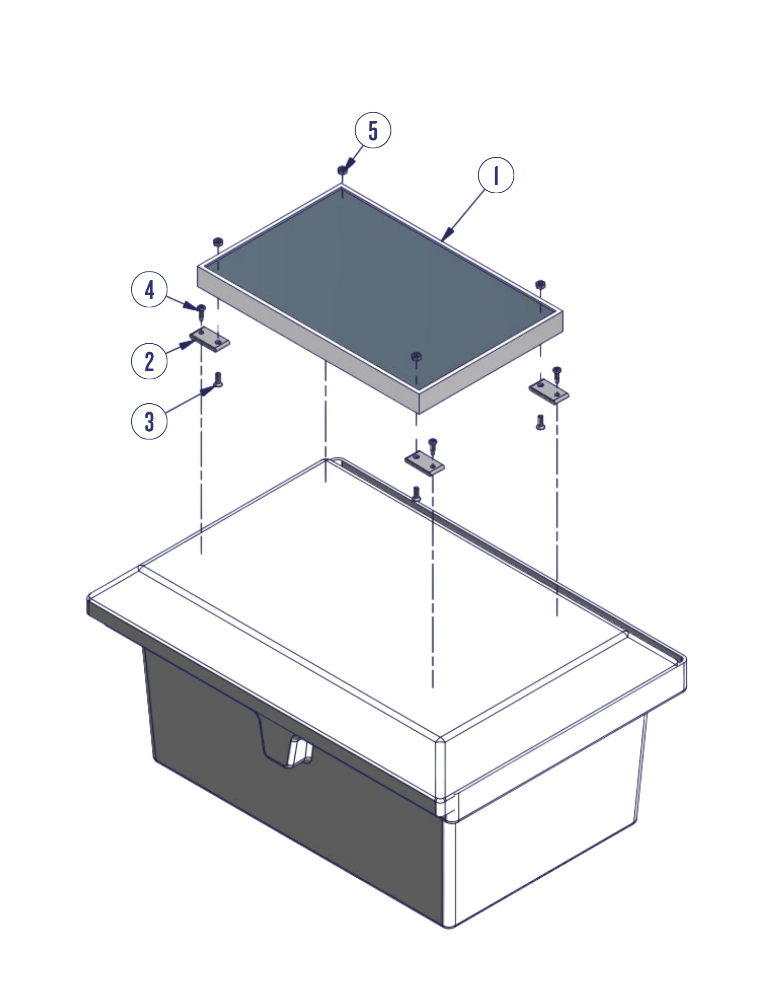 Exploded replacement-parts diagram for the Solar Panel for Hydraulic Box
