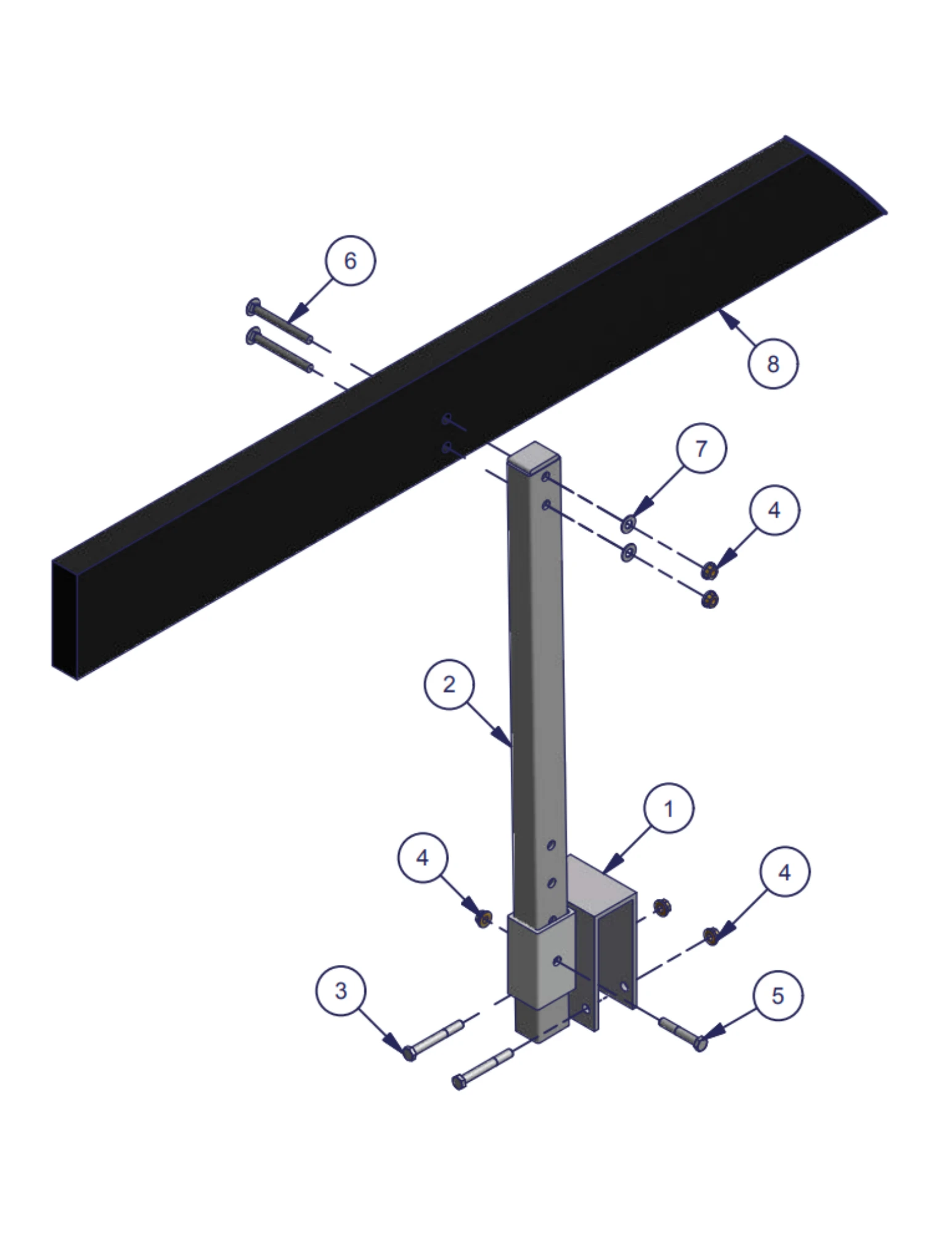 Straight Rack Pontoon Guide Brackets replacement-parts diagram