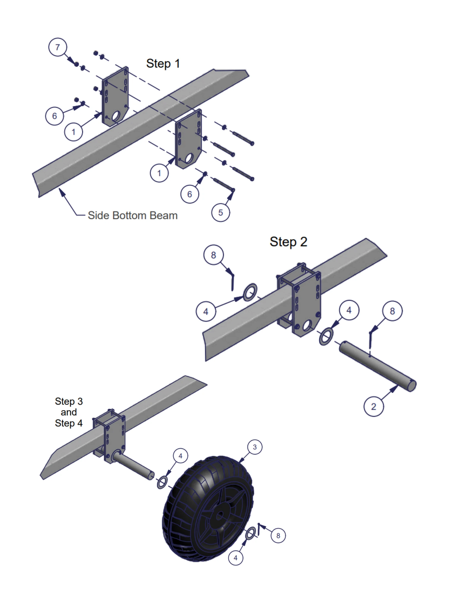 Wheel Kit Brackets replacement-parts and assembly diagram