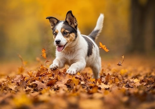 Playing in Leaves with Your Dog