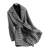 A houndstooth wool coat is a classic and stylish outerwear piece, characterized by its distinctive houndstooth pattern. Crafted from high-quality wool, it offers both warmth and a timeless fashion statement. Explore our selection of houndstooth wool coats to stay cozy and fashionable in colder seasons.