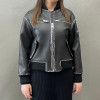 Distressed Vintage Jacket Women Genuine Sheep Leather Motorcycle Jacket