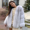 New Arrival Natural White Full Pelt Long Girls Fox Fur Coat Women Fur Jackets