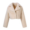 New Design Winter Comfortable Solid Color Genuine Wool Women Cropped Teddy Coat