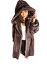 Immerse yourself in the sheer luxury of our mink glamour coat with this captivating close-up of the hood. Delicately crafted, the hood showcases the velvety softness and rich texture of fully let-out mink fibers. Every stitch reflects meticulous attention to detail, creating a seamless blend of style and sophistication. The intricate play of light on the mink fur adds depth and dimension, ensuring the hood becomes a focal point of opulence in this extraordinary garment. Revel in the artistry and indulgence captured in this close-up view of the hood, an epitome of timeless elegance.
