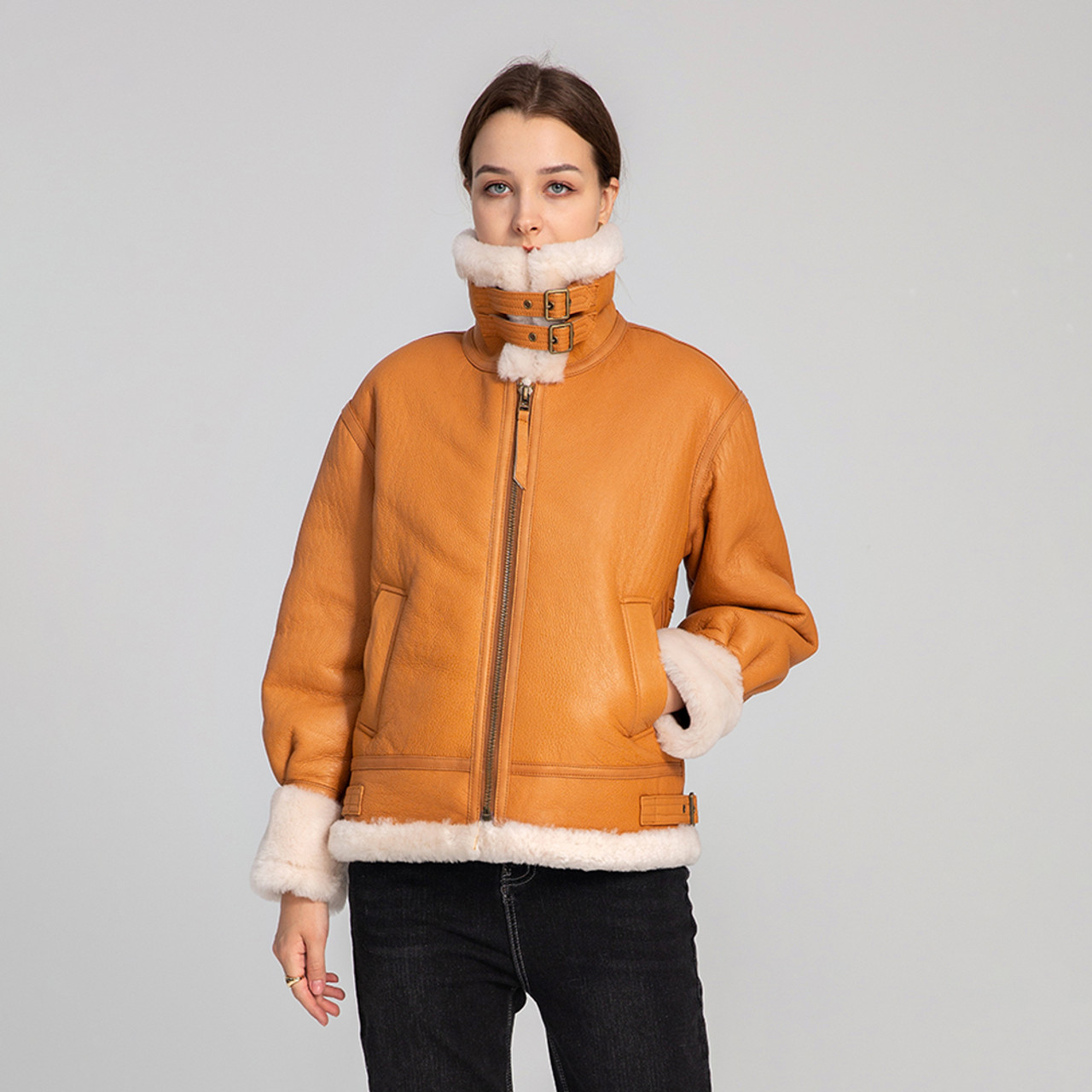 【PORTERNA】Liam fleece shearling jacket Shearling Jacket - Bazinas Furs