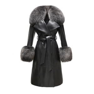 Leather Coat Fox Collar
