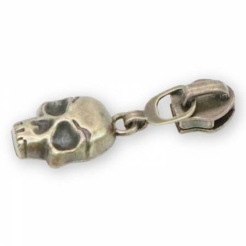 Four 5 Skull Zipper Pulls Antique