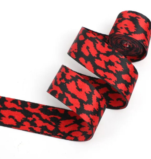 1.5" Red and Black Speckled Webbing 2 Yd