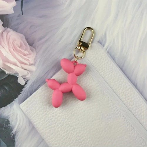 Balloon Dog Zipper Charm (Pink)