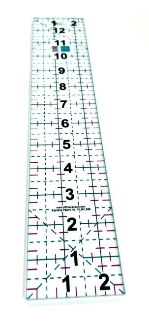 2.5" x 13" Acrylic Grip Ruler With Grid Lines