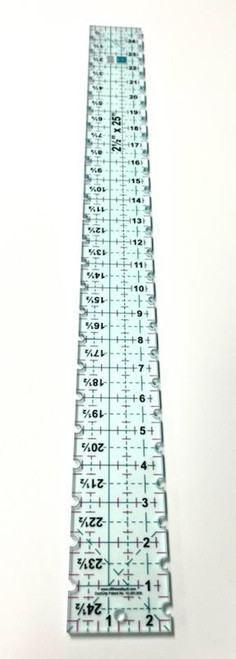 2.5" x 25" Notched Acrylic Grip Ruler With Grid Lines