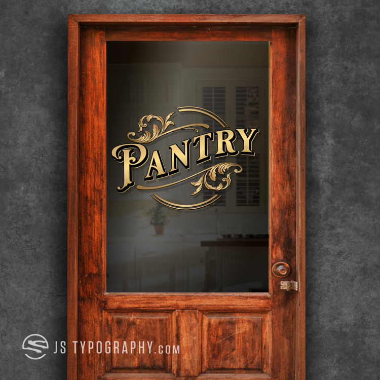 Pantry Circular Gold Decal