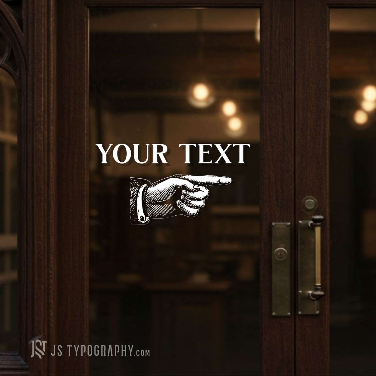 Hand Pointing Decal - JS Typography LLC.