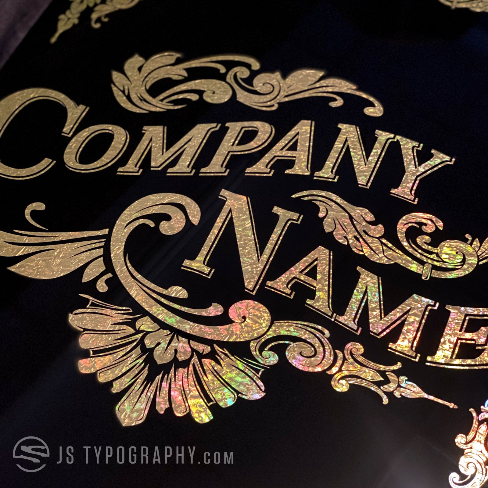 JS Typography | Custom Gold Window Lettering & Graphics