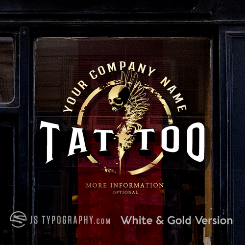 Custom tattoo shop window decals.