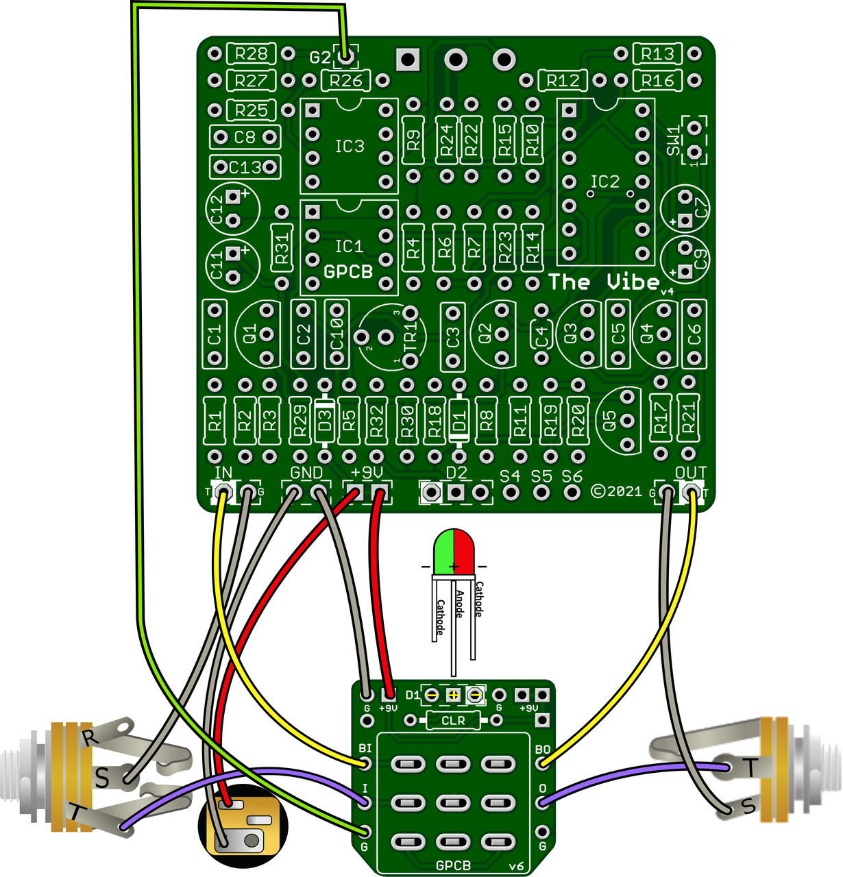 GuitarPCB 'The Vibe' Pedal Kit by Pedal Parts and Kits