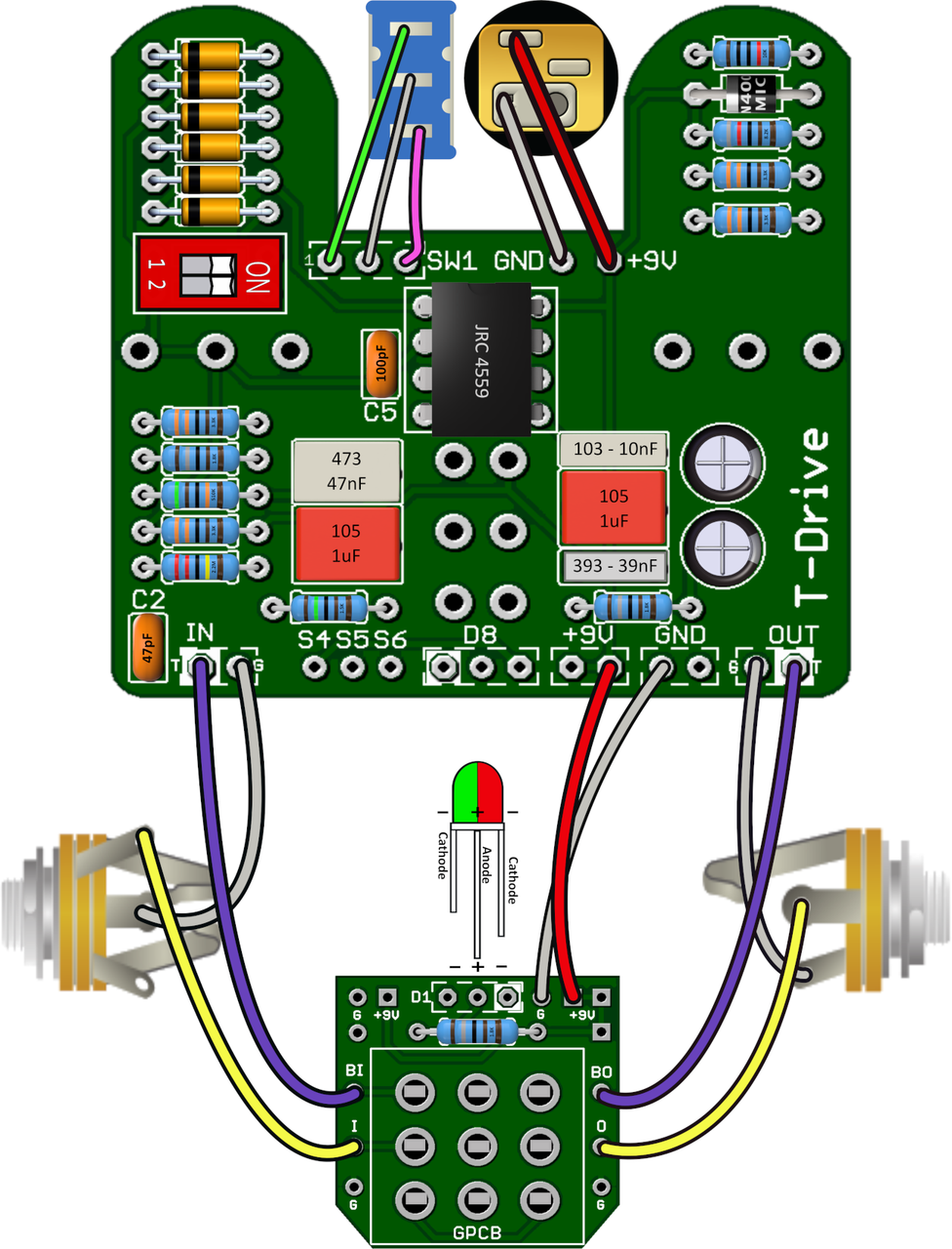 Timmyページ GuitarPCB T-Drive Transparent Overdrive Kit by Pedal Parts