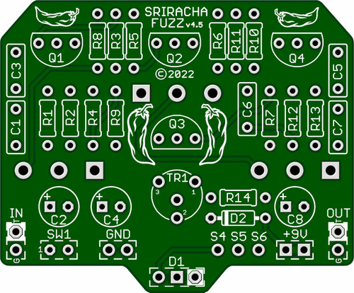 Sriracha Fuzz circuit board included with this kit