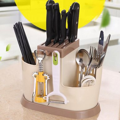 WAY BEYOND Assorted Color 1 Pc- Multipurpose 25x20x12 cm Kitchen Cutlery Holder Rack Dish Drainer/Kitchen Rack/Kitchen Stand/Kitchen Organiser/Storage Box/Basket