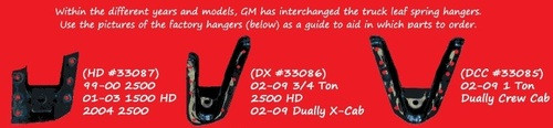 GMC Sierra 2500/3500HD (8 Hole Hanger) 2002-2010 Rear 2"-3" Drop Hangers - McGaughys Part# 33086